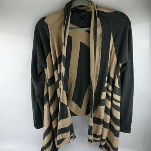 Worthington Women's Medium Open Waterfall Cardigan Print Knit Sweater
